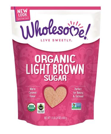 Wholesome Sweeteners Fair Trade Organic Light Brown Sugar, 24-Ounce Pouches (Pack of 6) 1.5 Pound (Pack of 6)