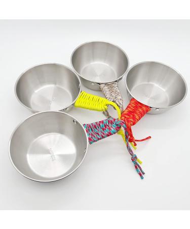 Pubgeer Camping Bowls 20oz (4 Pack) - Stainless Steel with Handles & Storage Bag | Outdoor Sierra Cup | Ideal for RV, Camping & Backpacking | Great Gift - Buy Online on GoSupps.com