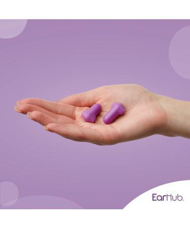 EarHub Sleepwell Soft Foam Earplugs 33dB Hearing Protection - 10 Pairs for Sleep, Travel, Work & Concerts - Purple - Buy Online on GoSupps.com