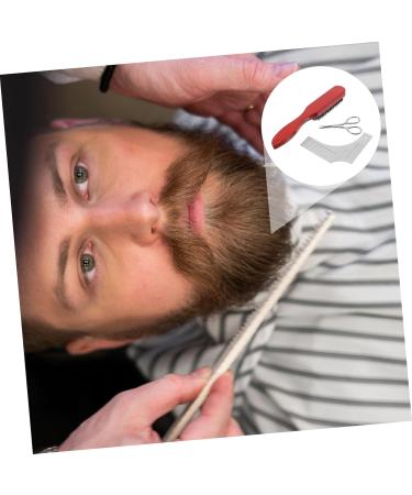 Beatifufu 1 set Gloss Cloth Handy Trimming Grooming Tool Age Mustache Brush Lip Bag Straight Scissor Useful - Buy Online on GoSupps.com