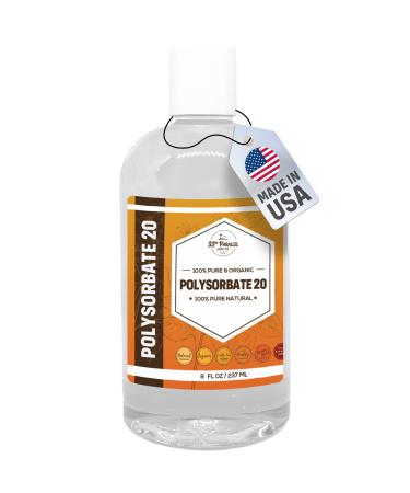 Polysorbate 20 (8oz) | Tween 20 Gentle Natural Emulsifier & Solubilizer for Essential Oils, Fragrances, Sprays, Lotions, Shampoos & Bath Products | Improves Stability & Clarity | 8 OUNCES