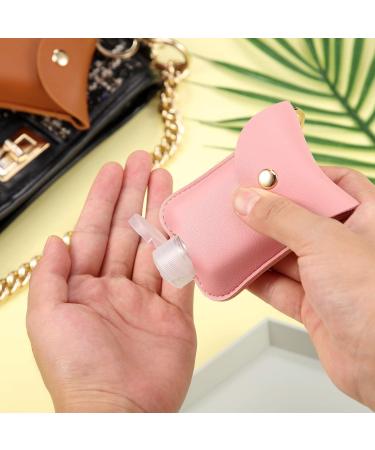 XUANCAOMAO 4 Sets 30ML Leather Travel Bottle Keychain Holder - Portable Empty Leakproof Squeeze Bottles for Hand Sanitizer - 4 Colors - Buy Online on GoSupps.com