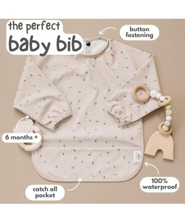 Bubba Bear Baby Weaning Bib with Sleeves | Long Sleeve Coverall Bibs Set | Toddler Led Feeding Sleeved Accessories | Waterproof Apron Cape for Babies 6 Months+ | Pink Sprinkles - Buy Online on GoSupps.com