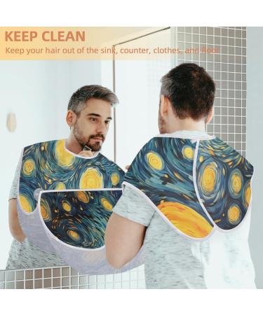 Buy Abstract Starry Night Beard Bib Apron - Hair Catcher for Men | Perfect Father's Day & Christmas Gift - Buy Online on GoSupps.com