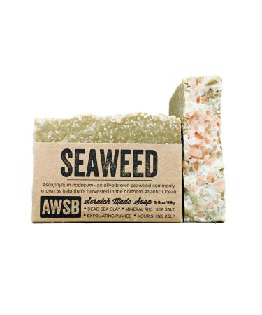 Seaweed Bar Soap with Sea Salt Sea Kelp & Sea Clay Vegan All Natural with Organic Ingredients Handmade by A Wild Soap Bar