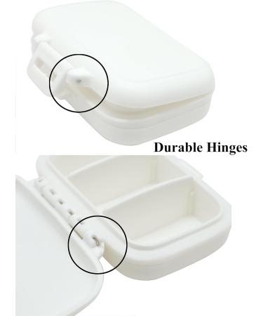 Small Pill Box Organizer | Travel Medication Case with 3 Compartments | Daily Vitamin Holder - White - Buy Online on GoSupps.com