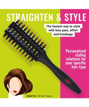 Wet Brush Straighten & Style Round Brush - Ideal for All Hair Types - Achieve a Perfect Blow Out with Ease, Less Pain & Breakage - Open Barrel Design for Quick Drying - Buy Online on GoSupps.com
