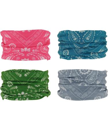 Shop Smehcf 4 Multi-Purpose Bandanas - Breathable & Washable Headbands Face Masks Neck Cuffs in Pink Gray Green Blue & Cashew Flower - Ideal for Men & Women - International Shipping Available - Buy Online on GoSupps.com