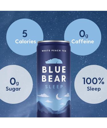 Blue Bear Melatonin Sleep Drink Sleep Tea for Bedtime Support White Peach Tea with Melatonin 5mg Lavender Ashwagandha - 8.4 Oz - Pack Of 12 - Buy Online on GoSupps.com