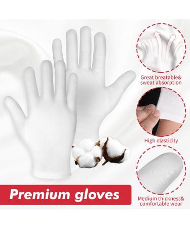 WLLHYF 10pairs(20 Pcs) White Cotton Gloves 100% Premium Cotton Moisturizing Gloves for Dry Hands & Eczema Spa Coin Jewelry Silver Inspection Lotion Gloves Overnight for Women & Men - Buy Online on GoSupps.com