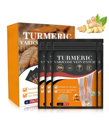 Wanban 48 PCS Turmeric Varicose Vein Patch Natural Relief Treatment for Legs Spider Varicose Vein Patch