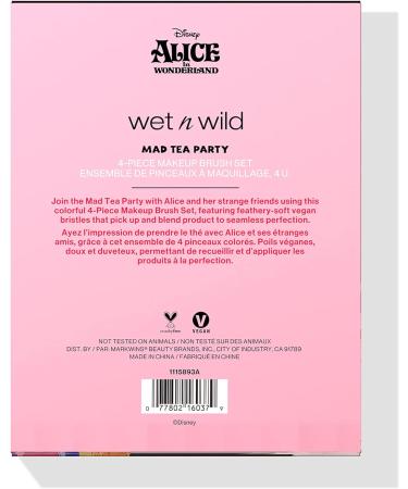 Wet n Wild Alice in Wonderland Mad Tea Party 4-Piece Makeup Brush Set - Ultra-Soft Brushes for Face and Eyes - Buy Online on GoSupps.com