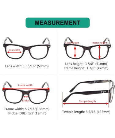 Buy Eyekepper Women's & Men's Reading Glasses Large Square Lenses Spring Hinges Black 0.75 Diopters International Shipping Available - Buy Online on GoSupps.com