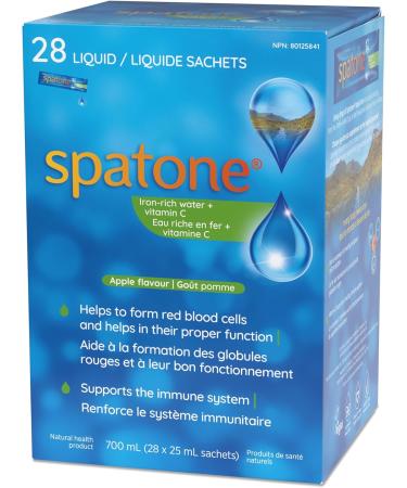 Spatone 100% Natural Liquid Iron Supplement Apple Flavour Vegan Reduces Tiredness & Fatigue 28 Sachets x 25 mL (Pack of 1) Apple 1 count (Pack of 28) - Buy Online on GoSupps.com