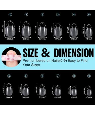 Tomicca 120 PCS Almond Gel Nail Tips with Glue Set Professional Quality Soft Gel Full Cover | Perfect for Nail Extensions | 10 Sizes - Buy Online on GoSupps.com
