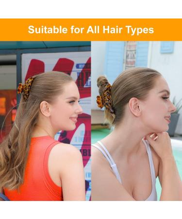 Large Leopard Print Hair Claw Clips for Thick Hair - Strong Grip Jaw Clips (4 Pack) - Buy Online on GoSupps.com