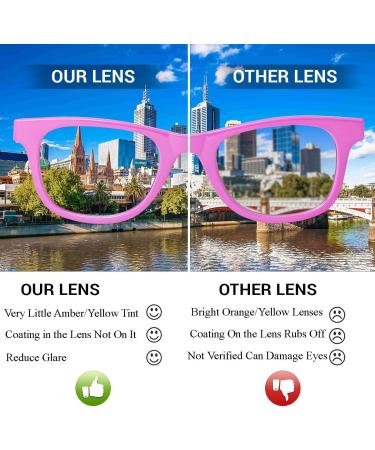 Ultra Blue Light Blocking Glasses for Kids - Anti-Blue Light Gaming & Reading Glasses for Ages 3-8 - UV Protection - Pink - Buy Online on GoSupps.com