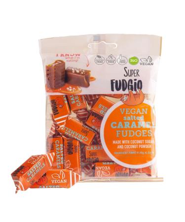 Super Fudgio Bio Bonbons - caramel and salt - vegan and gluten -free - Organic caramel candies without palm oil - with organic coconut milk and coconut sugar |6x150g multipack |Caramel and salt caramel with salt 6