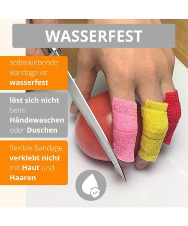 Amathings 6 Self-Adhering Bandages | 2.5cm x 4.5m | Non-Adhesive Pain-Free Finger & Toe Tape | Ideal for Home & Travel - Buy Online on GoSupps.com
