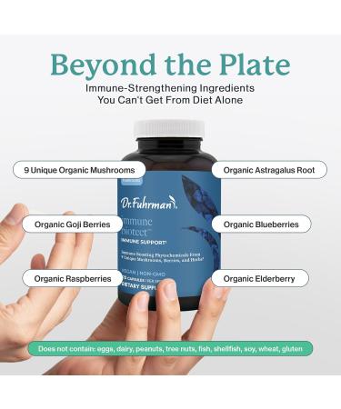 Dr. Fuhrman All Natural Immune Support Supplement | Whole-Food Derived Vitamin for Immunity Defense | Organic Mushrooms, & Berries | Organic Lion s Mane, Maitake, Reishi, and Elderberry | 120 Caps - Buy Online on GoSupps.com