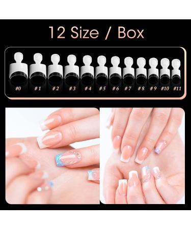 Ranrose French Nail Tips - 120PCS Short Square Press On Nails 12 Sizes Acrylic White Half Cover Nail Tips with Box - Buy Online on GoSupps.com