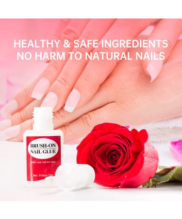 Brush-On Nail Glue for Acrylic & Press On Nails - 4pcs Strong Adhesive for Long-Lasting, Professional Results - Buy Online on GoSupps.com