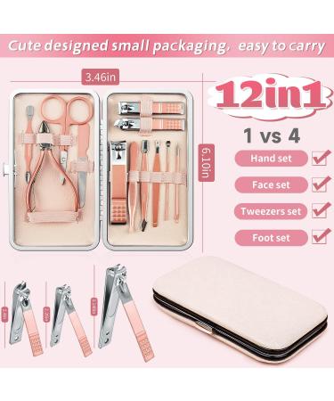 HBBLIE 12-Piece Stainless Steel Manicure Set for Women/Men - Professional Pedicure Kit and Nail Clippers - Portable Travel Grooming Tools - Buy Online on GoSupps.com