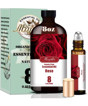 Lavender & Rose Essential Oils Set 16oz & 8oz Pure Natural Scent for Diffusers Aromatherapy Luxury Skincare Romantic Gift Set for Home Bath Massage & Self Care - Buy Online on GoSupps.com