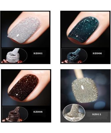 High Density Glitter Nail Polish 12 Colors Reflective Glitter Gel Nail Polish Set Holographic Glitter Nail Polish Manicure Set for Nail Art DIY Manicure and Pedicure at Home (Color : SE07 Size : - Buy Online on GoSupps.com