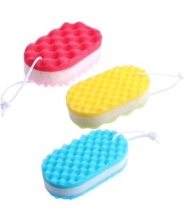 Bath Sponge 3 Pieces of Three-Layer Shower Sponge Cleaning Products Body Cleaning Shower Brushes Sponges Bath - Buy Online on GoSupps.com