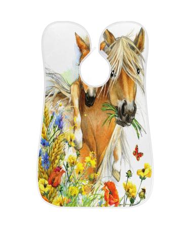 Buy Horse Butterfly Flower Beard Bib Apron - Non-Stick Waterproof Grooming Cape for Men | Best Beard Hair Catcher with Suction Cups | Perfect Gifts for Men - Buy Online on GoSupps.com