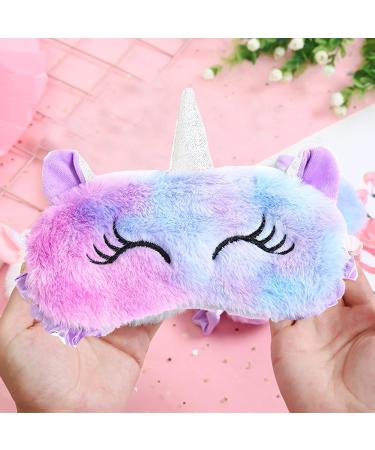 Cartoon Unicorn Eye Mask for Sleeping - Plush 3D Travel Sleep Mask for Adults & Kids - Breathable & Comfortable (Purple) - Buy Online on GoSupps.com