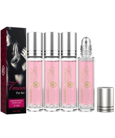 Gemse Pheromones Perfume for Women Long-Lasting Phereau Perfume Portable Venom Scents Roll On Perfume Fragrances Women's Fragrances Phero Oil (4 Pcs)
