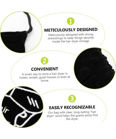 Gogogmee 2pcs Storage Bag Mini Suitcase Hair Dryer Storage Pouch Drawstring Closure Cover Flocking Cloth - Buy Online on GoSupps.com