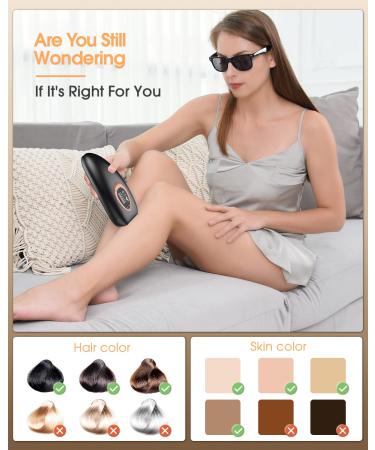 LZSTOP IPL Hair Removal Device | Permanent Painless Removal | 999,999 Flashes | At-Home Use for Facial, Lips, Arms, Legs, Bikini, Back - Black - Buy Online on GoSupps.com