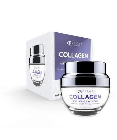Clear Beauty Cr me hydratante quotidienne au collag ne pour le visage R duit les rides et ridules hydrate anti- ge beaut pure soins cor ens sans cruaut Tous types de peau 50 ml