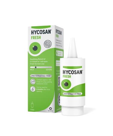 Hycosan Fresh Preservative Free Eyedrops 7.5 ml. A Lubricating Eye Drop for Irritated or Mild Dry Eye