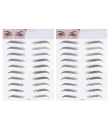 BIUDECO 2 Pieces Eyebrow Stickers 3d Hair Like Eyebrow Sticker Imitation Eyebrow Transfer Makeup Eyebrow Sticky Eyebrow False Shaper