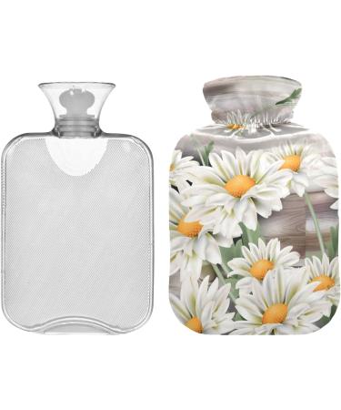 Naanle 1L Hot Water Bottle with Lid - Daisy Flower Design | Pain Relief & Heat Therapy for Back Hands and Feet - Buy Online on GoSupps.com