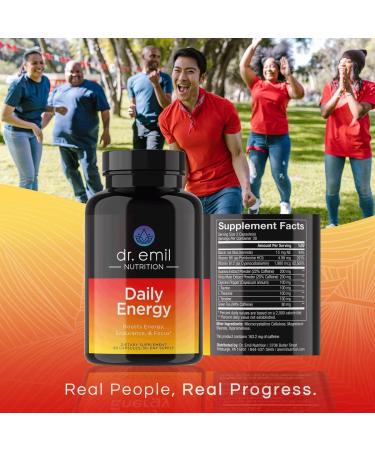 Buy DR. EMIL NUTRITION Daily Energy Supplement - Sugar Free Energy Pills with 160mg Caffeine Guarana L-Taurine & L-Theanine - Boost Energy & Focus - 60 Count - Buy Online on GoSupps.com