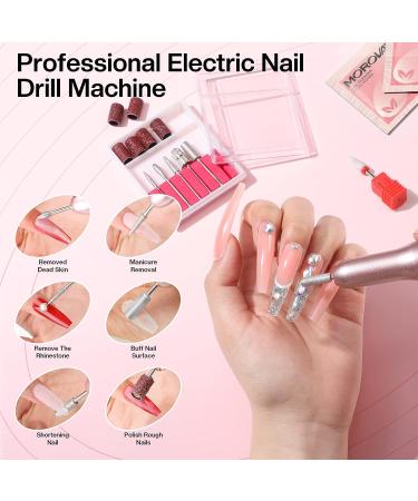 Morovan Acrylic Nail Kit with Drill and Powder Set - Nail Extension Supplies with Glitter Powder, Brushes, Tips, and Decoration Tools for DIY Salon at Home - Buy Online on GoSupps.com