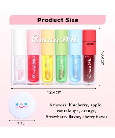 Zheyst Color Changing Lip Oil Set - 6pcs Fruit Lip Gloss Pack, Long Lasting & Nourishing Formula for Dry Lips, Includes 2 Lip Masks and 1 Mirror - Ideal for Teens - Buy Online on GoSupps.com