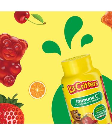Lil Critters Kids Immune C Gummy Supplement - 190 Count, Vitamin C, D3 & Zinc for Immune Support - 190mg Vitamin C Per Serving - No. 1 Kids Gummy Vitamin Brand - Buy Online on GoSupps.com