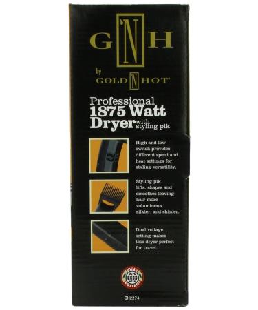 Gold N Hot Professional 1875-Watt Hair Dryer with Styling Pik | International Shipping Available - Buy Online on GoSupps.com