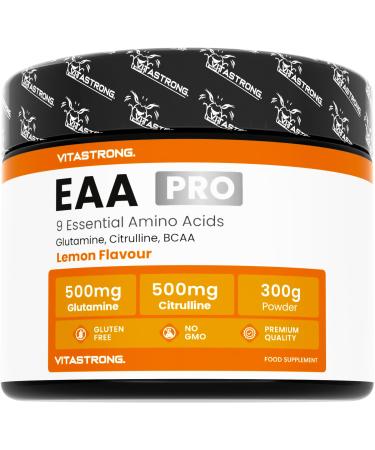 EAA PRO - Next Generation Solution, with Citrulline, KyowaQuality® Glutamine, Tyrosine, Cystine - Vitastrong Essential Aamino Acid Powder - Lemon Flavor