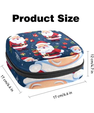 Menstruation Upholstered Bag for Women | Zip Sord Bag for Tampons | Merry Christmas Pattern - 1 Count - Buy Online on GoSupps.com