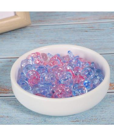 100 Mini Acrylic Baby Pacifiers - Transparent Pink & Blue - Party Decorations & Baptism Favors - Perfect Baby Shower Toys - Buy Online on GoSupps.com