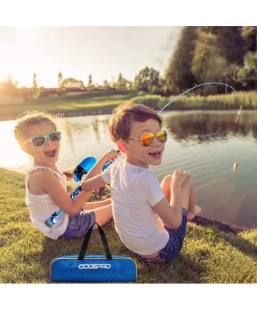 ODDSPRO Kids Fishing Pole Starter Kit - Tackle Box, Reel, Practice Plug, Guide, Travel Bag - Blue 1.2M - Buy Online on GoSupps.com