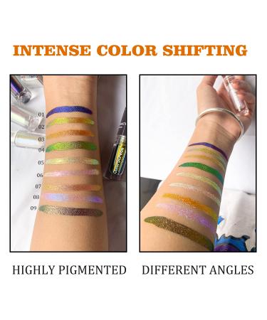 CHARMACY Chameleon Glitter Eyeshadow Liquid - Long-Lasting High Pigment Duochrome Eye Shadow - 1.6g (08) - Buy Online on GoSupps.com