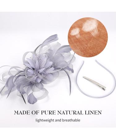 Drolasa Fascinators for Women With Hair Clips Headbands Flax Fascinators for Women High Tea Lightweight Fascinator (Grey) - Buy Online on GoSupps.com